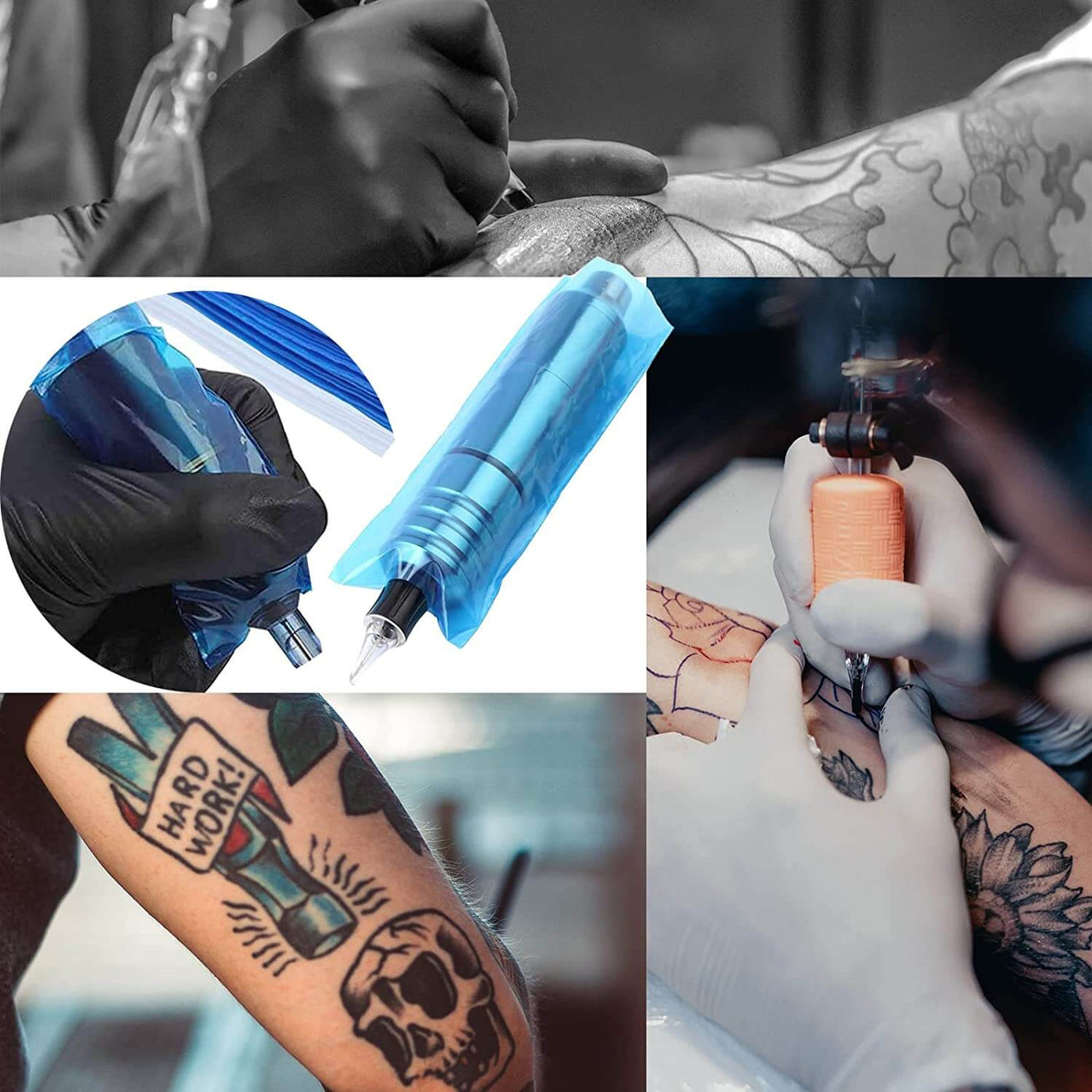 Tattoo Pen Covers Sleeves Plastic Blue