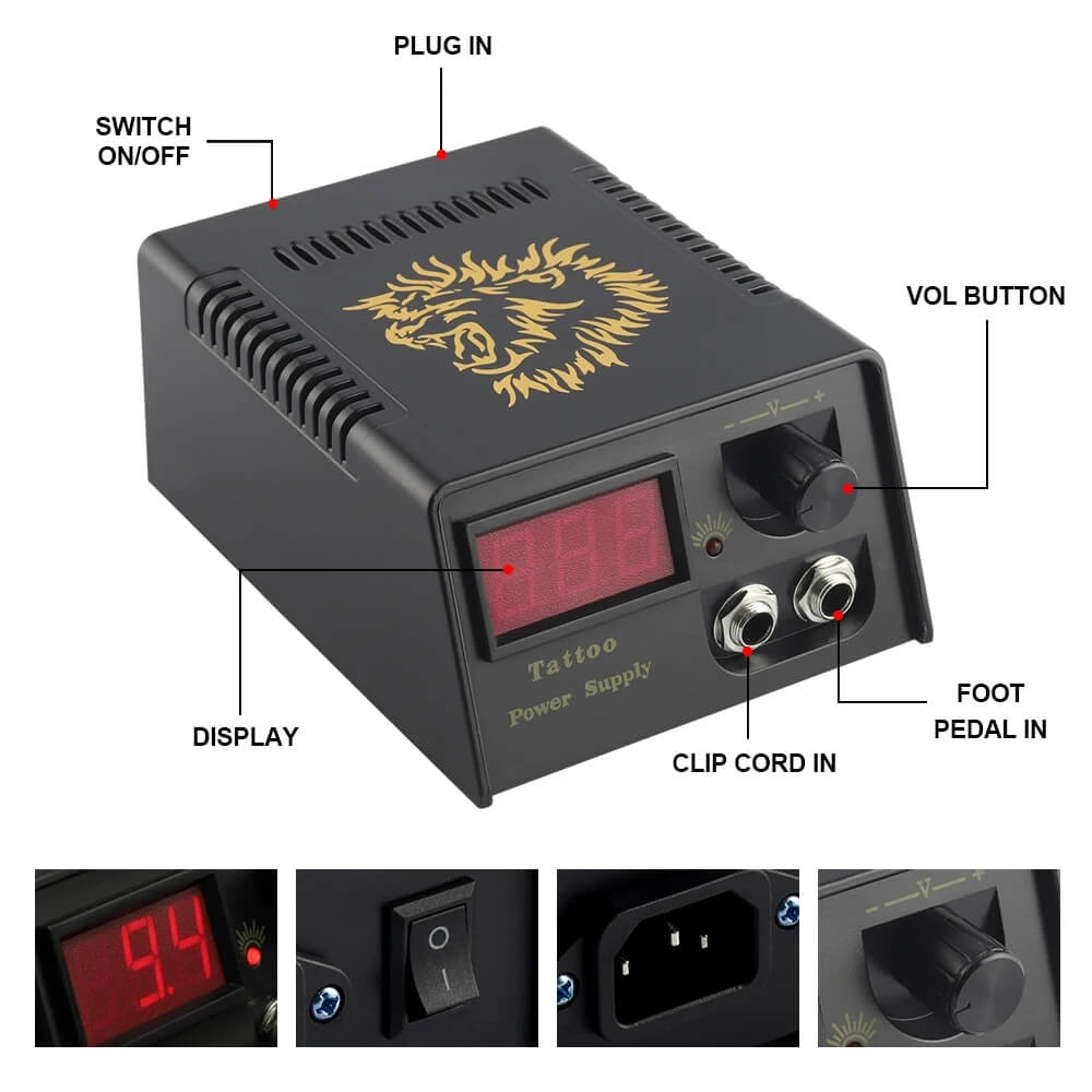 Digital LCD Tattoo Power Supply Durable Tattoo Power Source