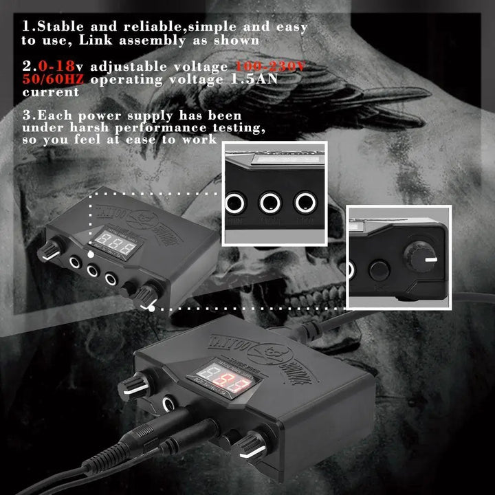 YUELONG Lcd Dual Tattoo Power Supply for Tattoo Liner & Shader