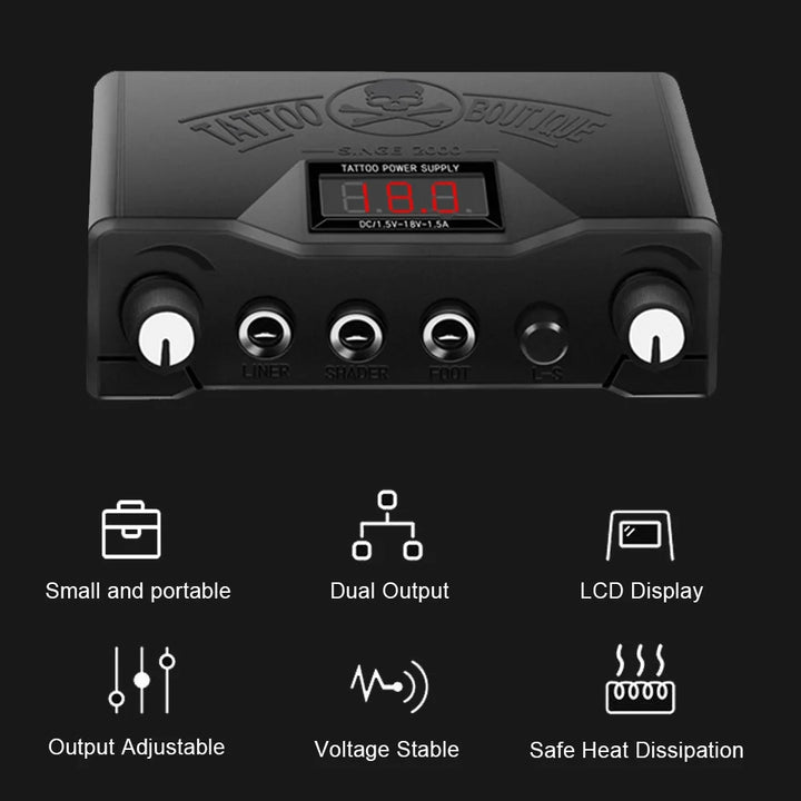 YUELONG Lcd Dual Tattoo Power Supply for Tattoo Liner & Shader