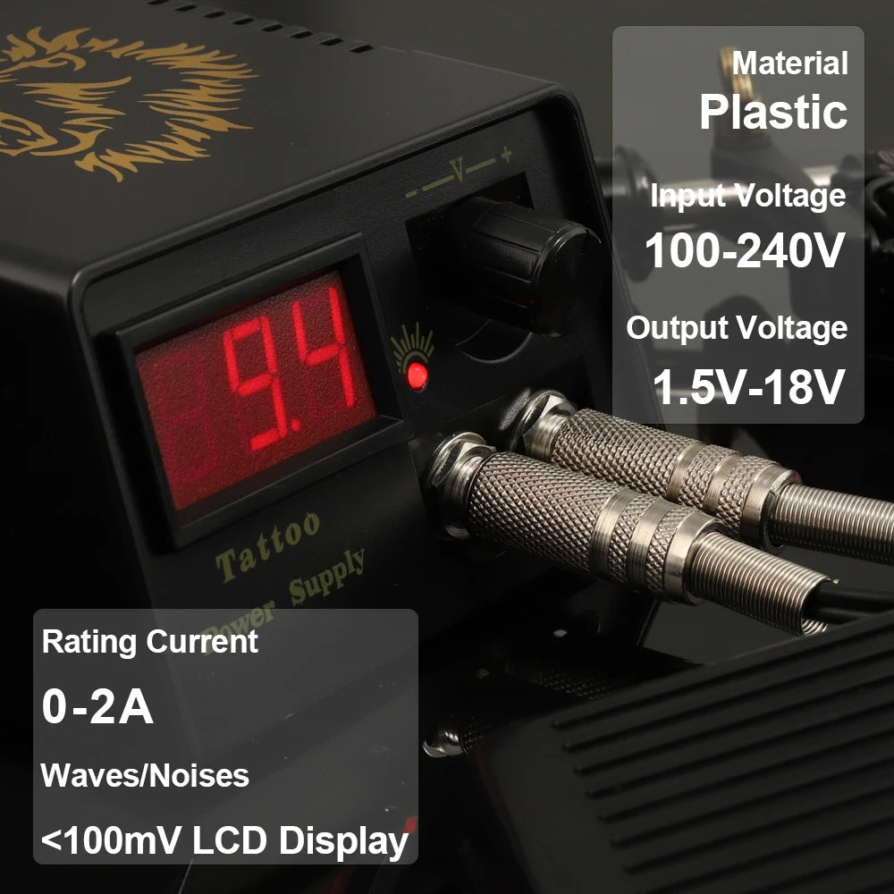 Digital LCD Tattoo Power Supply Durable Tattoo Power Source