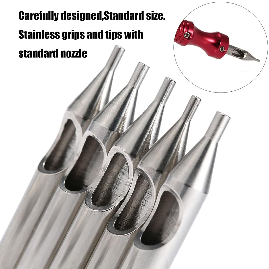 22/11PCS Mix Size Tattoo Stainless Steel Tip Set Kit Round/Flat/Diamond