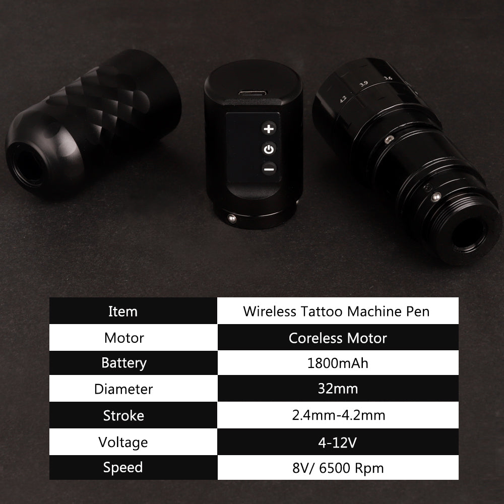 Wireless Battery Tattoo Machine Pen Kit Bundle Needles(20PCS)