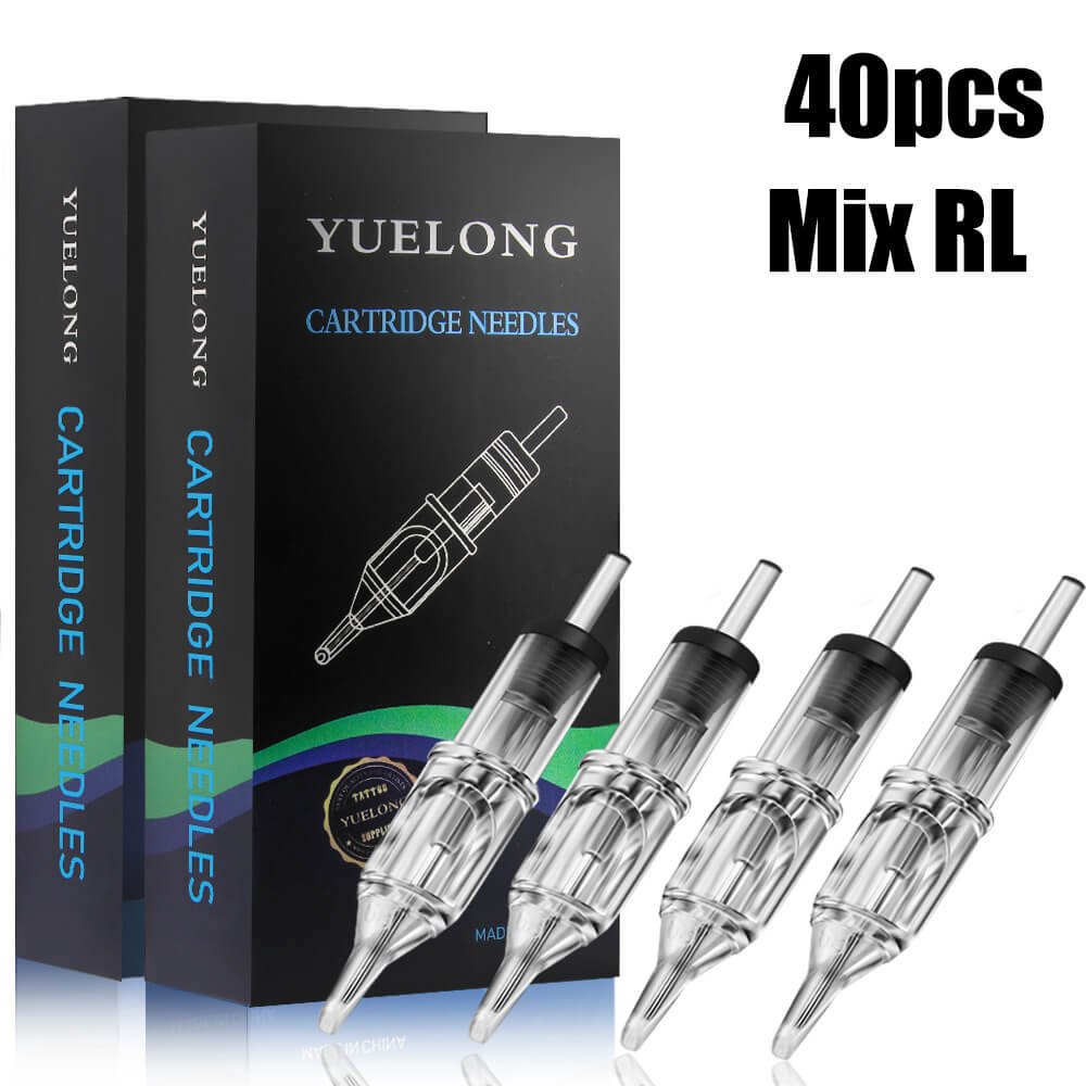 Cartridges Tattoo Needles-YUELONG Tattoo Needles Cartridges 40PCS Mix 3/5/7/9RL 0.35MM Tattoo Needle