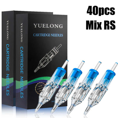 Tattoo Cartridges Needles-YUELONG 40PCS Mix 3/5/7/9RS Round Shader Tattoo Needles Cartridges