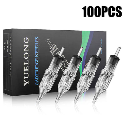 Tattoo Cartridge Needles- Yuelong 100PCS Disposable Mix Size Cartridges Tattoo Needles for Tattoo Supply