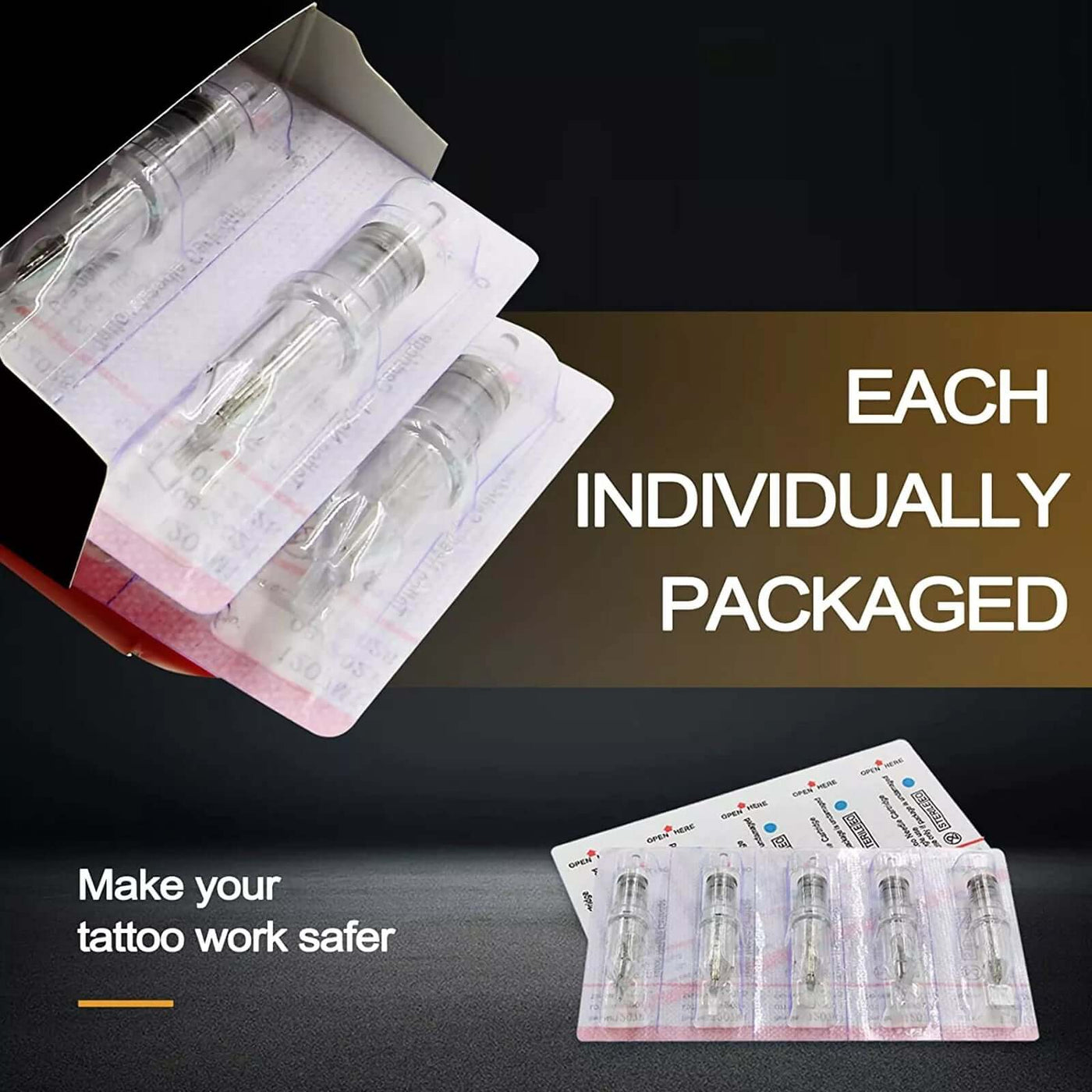 Individual packaged cartridge needles