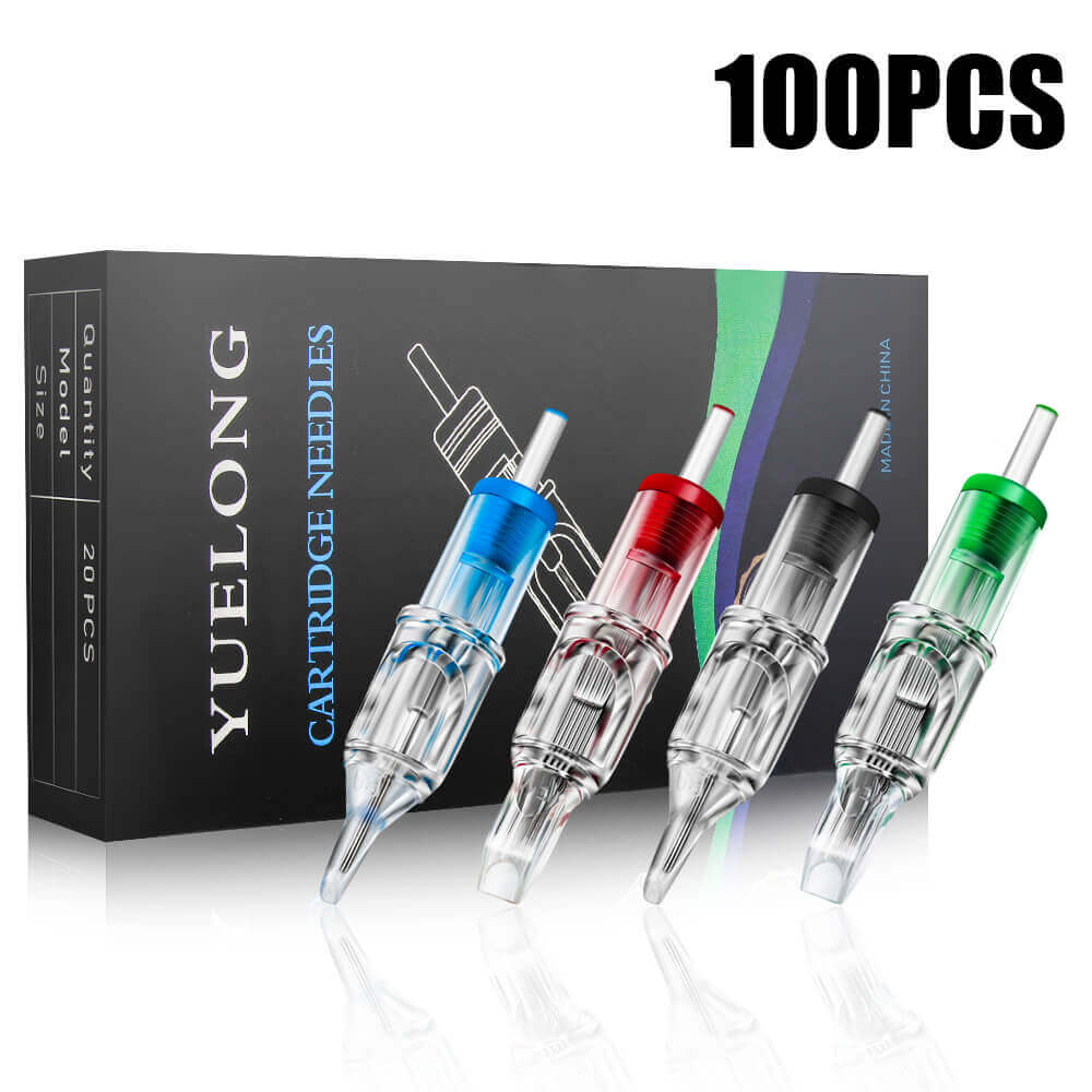 Tattoo Cartridge Needles- Yuelong 100PCS Disposable Mix Size Tattoo Needles Cartridge 3/5/7/9RL 5/7RS 7/9M1 9/11RM